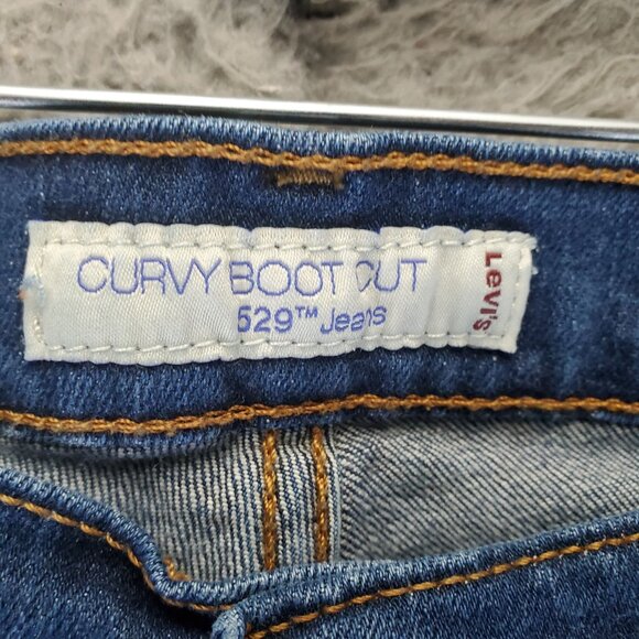 Levis Jeans Womens 16 Blue 529 Curvy Boot Cut Stretch Denim - Picture 2 of 13